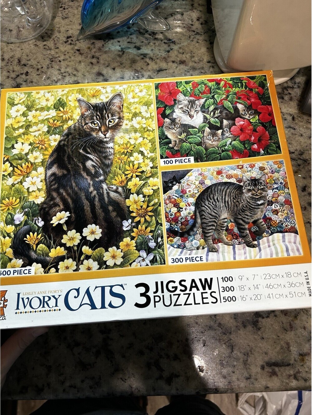 Ivory Cats 3 Jigsaw Puzzles Lesley Anne Ivory SEALED Vintage 100 300 500 Piece